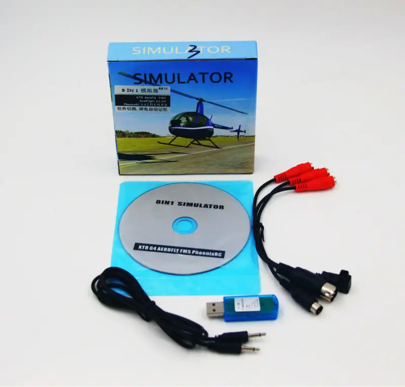 8In1 Usb Simulatore Di Volo Cavo (Phoenix, Realflight G4, Xtr, Aerofly, Fms) Forfutaba Esky Jr Wfly 4-8Ch Abilità Traning Spedizione Gratuita