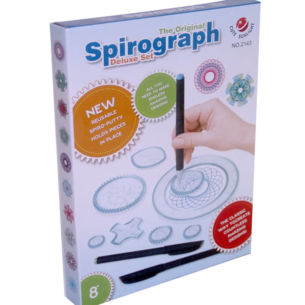 Progetta Ingranaggi E Ruote Ad Incastro, Disegna Giocattoli Educativi 2022 Nuovo Spirograph Deluxe Set Design Tin Set Draw Spiral
