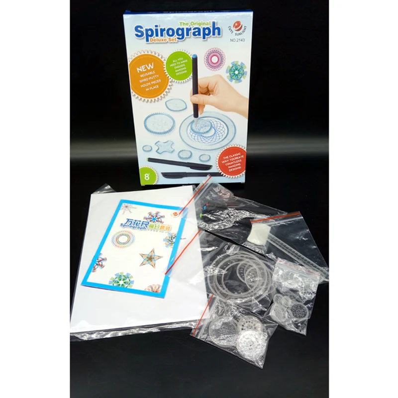 Bambini 22Pcs Enfant Spirograph Drawing Set Brain Education Geometric Deluxe Ruler Creative Plastic Draw Picture Toys With Pen