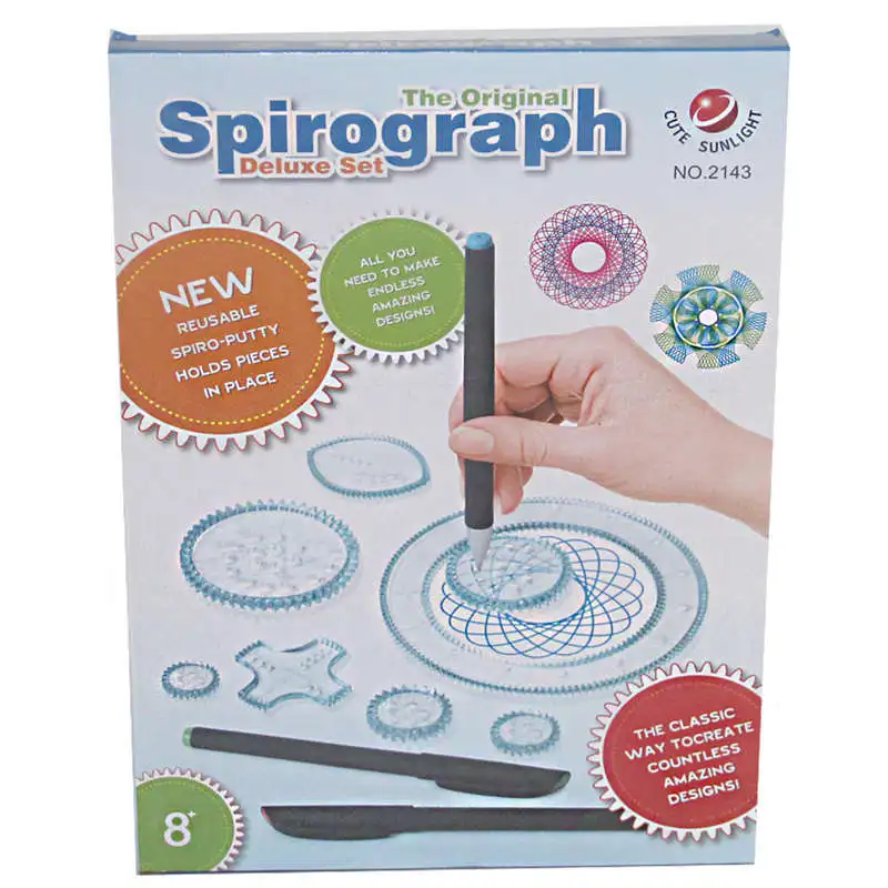 Bambini 27Pcs Enfant Spirograph Drawing Set Brain Education Geometric Deluxe Ruler Creative Plastic Draw Picture Toys With Pen