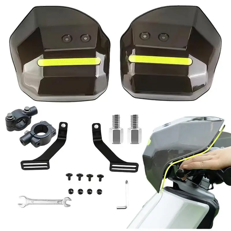 Protezioni Per Manubrio Moto Con Strisce Riflettenti Paramani Scudo Parabrezza Protezione Antivento Per Le Mani Per Moto Scoters