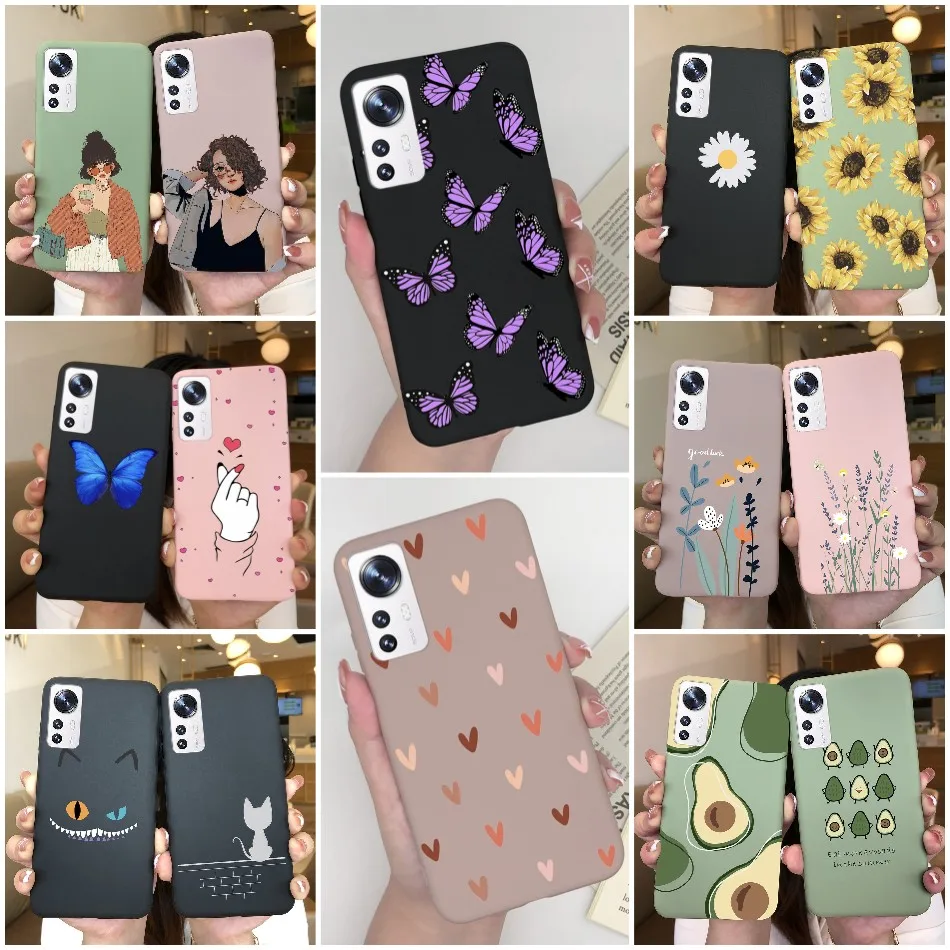 Per Xiaomi 12 S 12 S Pro Ultra Case Butterfly Avocado Cover Morbida In Silicone Opaco Per Xiaomi Mi12S Mi 12 S 12 S Pro Ultra Global Funda