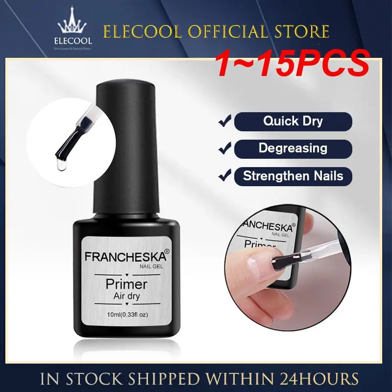 1 ~ 15Pcs Franchising 10Ml Fast Air Dry Nail Disidratatore Nail Prep Primer Coat Balancing Fluid Nails Primer Base Vernice Manicure