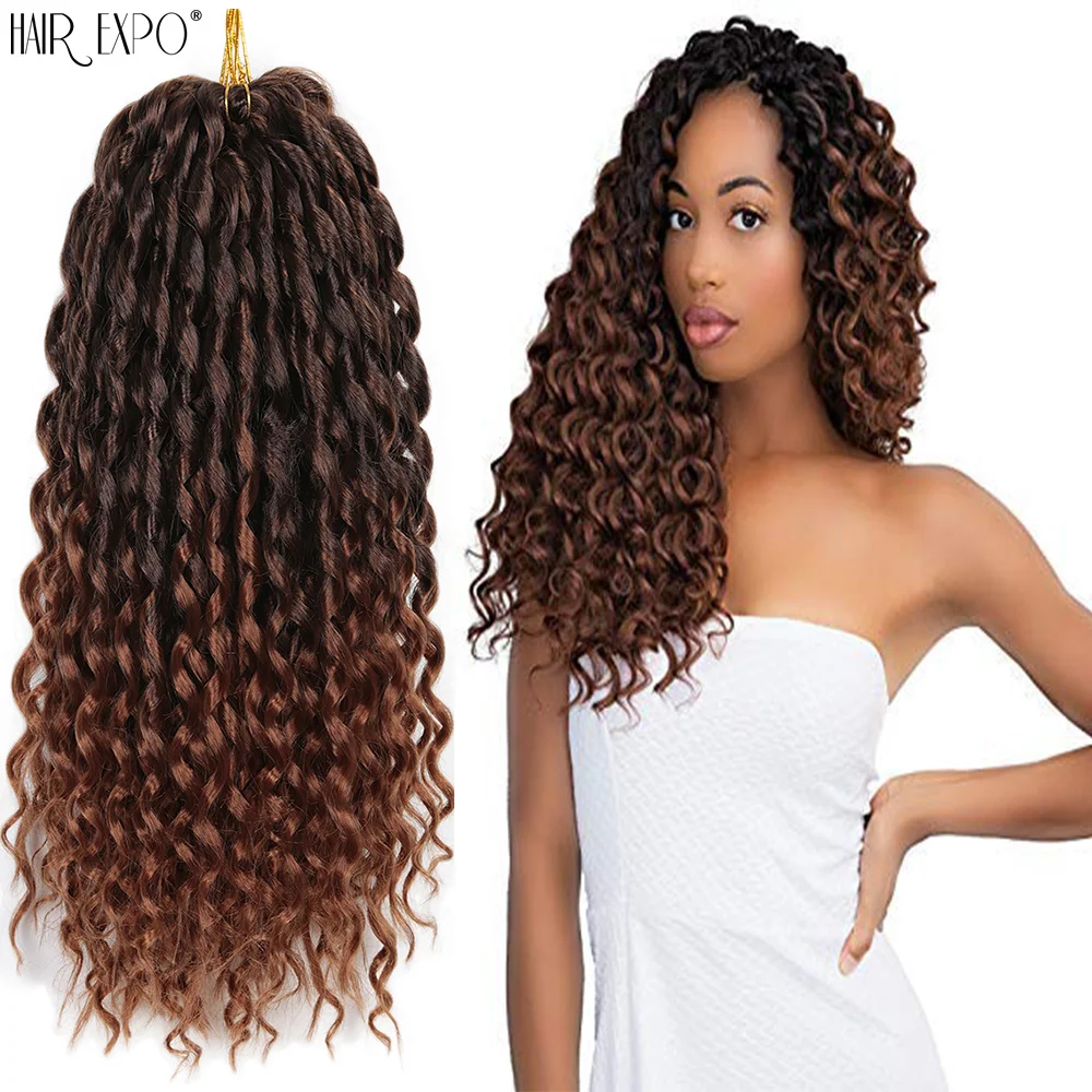 16 Pollici Sintetico Sciolto Onda Profonda Torsione Estensioni Dei Capelli All'Uncinetto Freetress Ombre Intrecciare I Capelli Onda Riccia Per Le Donn