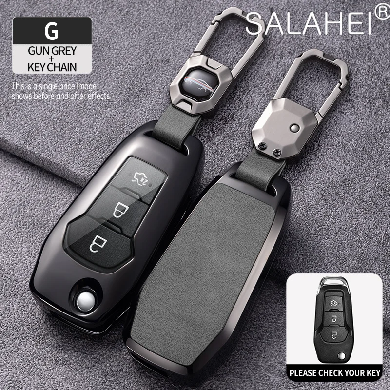 Car Flip Key Case Cover Bag Holder Per Ford Ranger C-Max S-Max Focus Galaxy Mondeo Transit Tourneo Accessori Ranger Personalizzati