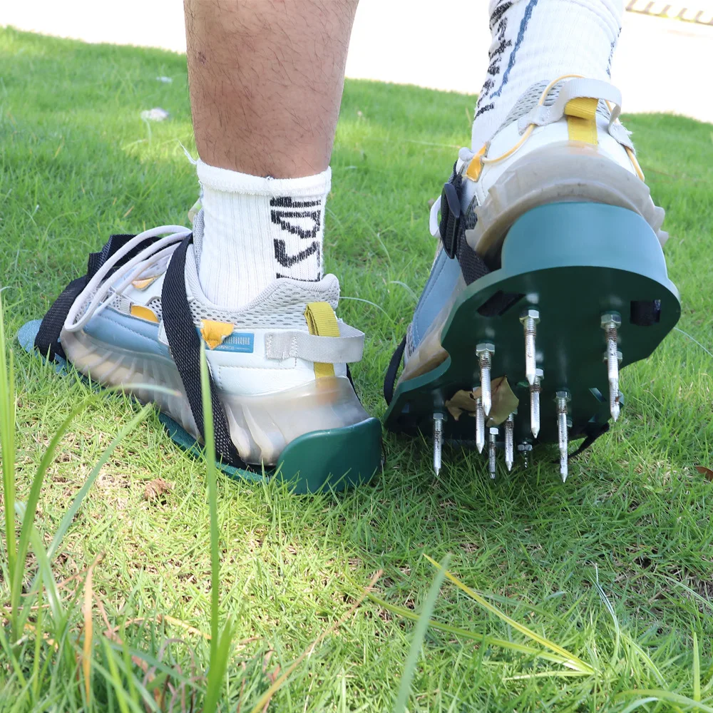 1 Paio Di Erba A Spillo Giardinaggio A Piedi Prato Aeratore Sandali Scarpe Per Unghie Scarificatore Epossidico Autolivellante Coltivatore Per Unghie A