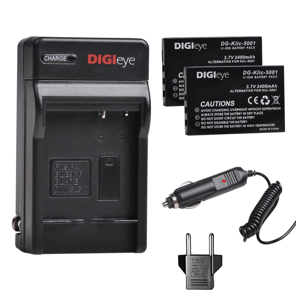 2Pcs Klic-5001 Db-L50 Battery + Charger Kit Per Kodak Easyshare Dx6490 Dx7440 Dx7590 Dx7630 P712 P850 P880 Z730 Z760 Z7590