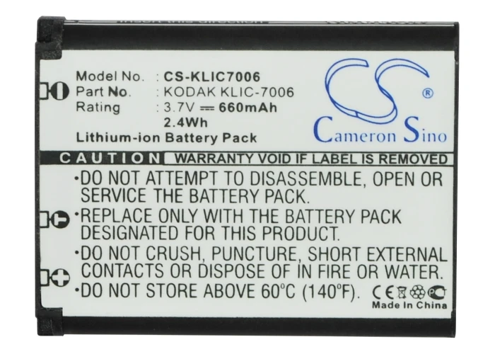 Fotocamera 660Mah Batteria Per Kodak Klic-7006 Kodak Lb-012 Ricoh Ds-6365 Easyshare M883 Zoom Easyshare M873 Zoom