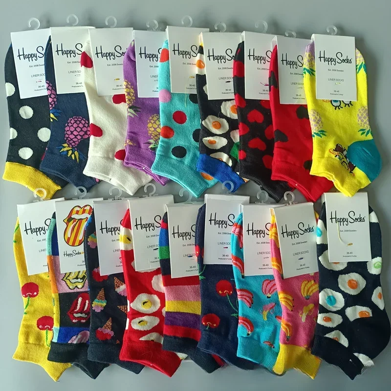 Novità Happy Funny Mens Graphic Socks Summer Fruit Painting Dress Socks Low Cut Size 36-40