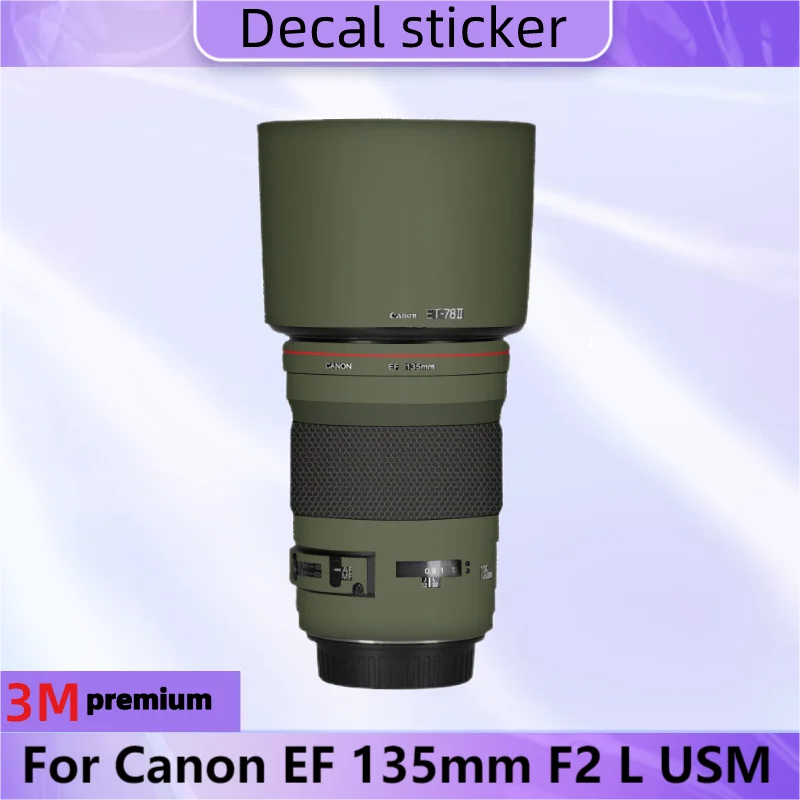 Per Canon Ef 135Mm F2 L Usm Adesivo Per Lenti Decalcomania Protettiva Per La Pelle Pellicola Avvolgente In Vinile Cappotto Protettivo Antigraffio Ef13