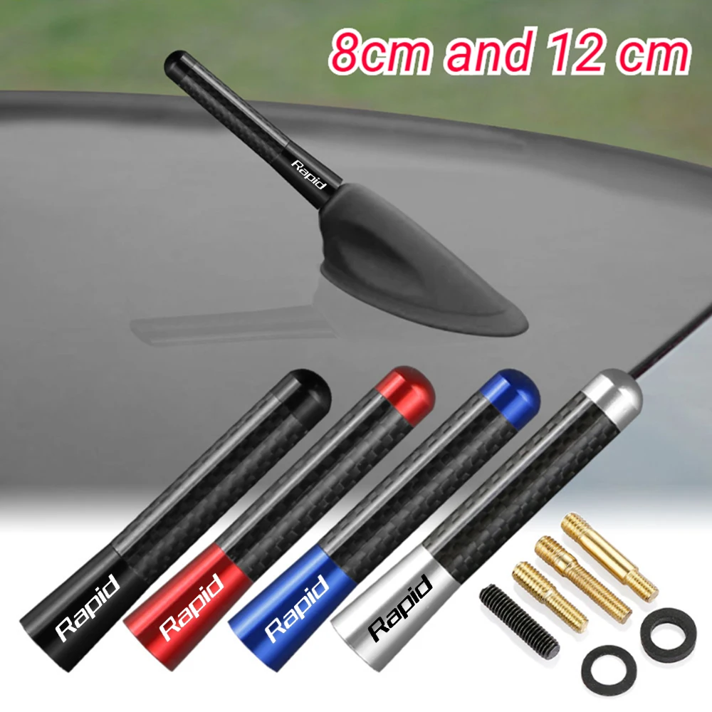8Cm 12Cm Antenna Di Segnale Per Auto In Fibra Di Carbonio Auto Roof Radio Antenna Per Skoda Rapid Kamiq Karoq Kodiaq Octavia Fabia Scala