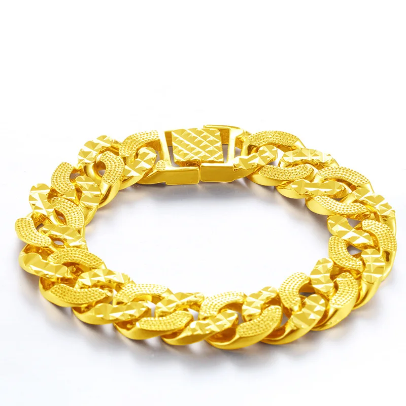 Forever Not Fade 24K Gold Filled Jewelry Bracciali Per Uomo Donna Pulseira Feminina Bizuteria Joyas Wedding Fine Bracciali
