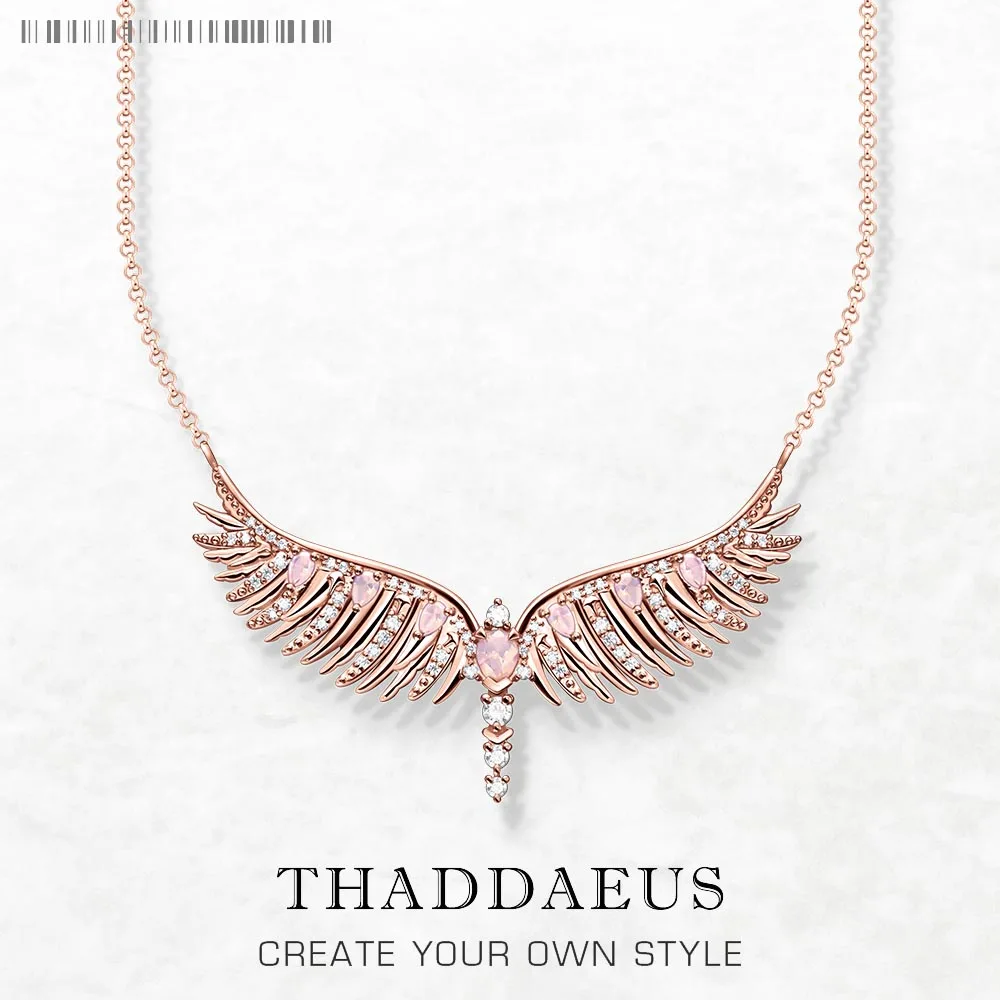 Set Di Gioielli Collana E Braelet Rose Gold Phoenix Wing Fine Jewelry 925 Sterling Silver Regalo Alla Moda Per Le Donne