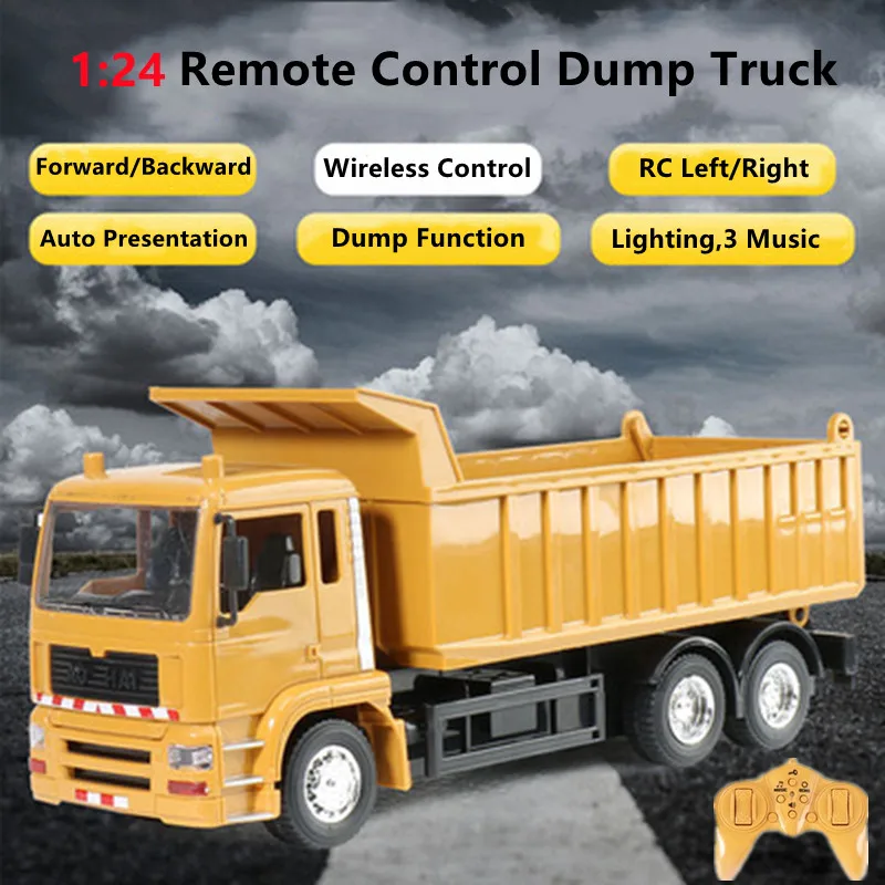 Simulazione Dump Electric Remote Control Engineering Truck 8Ch 25Mins Light & Music Materiale In Gomma Auto Demo Smart Rc Truck Model