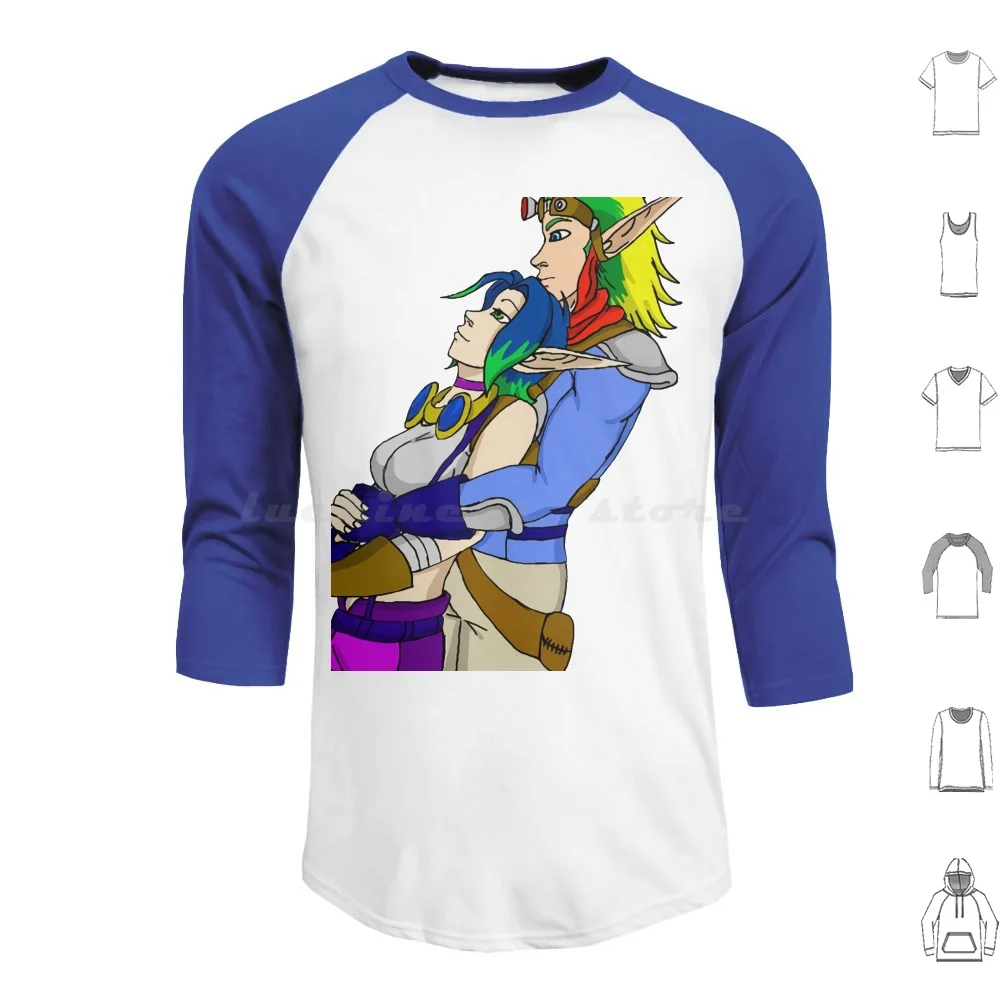 Jak E Keira - Jak E Daxter Videogioco Con Cappuccio In Cotone A Maniche Lunghe Jak E Keira Jak E Daxter Videogioco