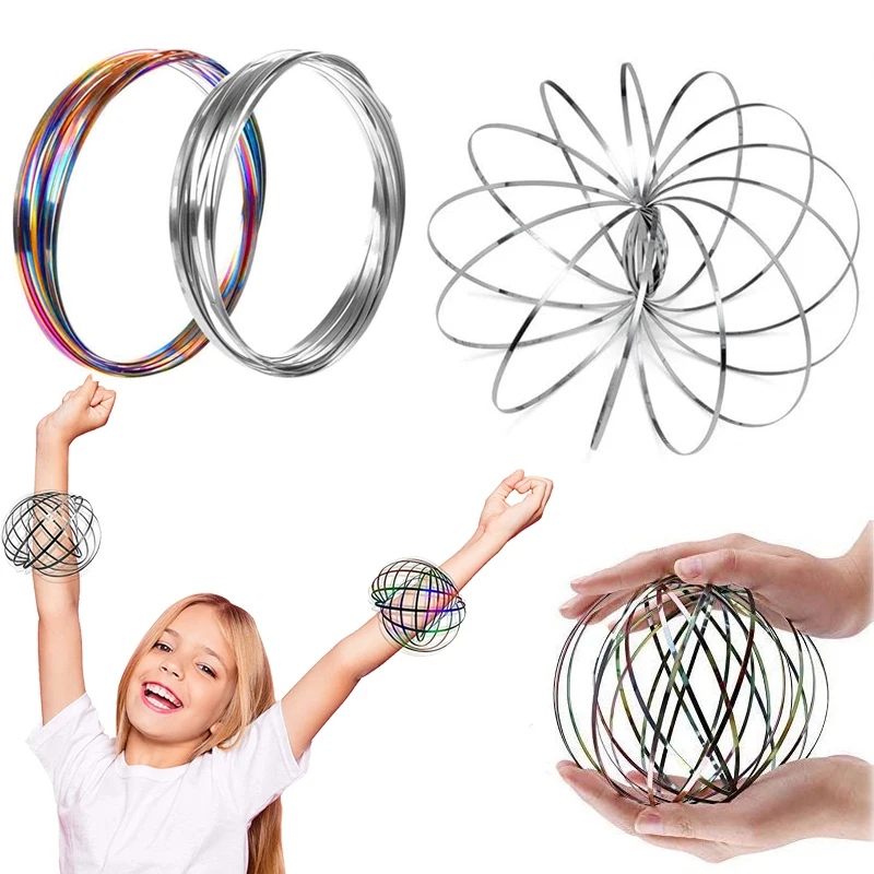 Magic Flow Ring Inossidabile Cinetico Spirale Primavera Braccialetto 3D Giocattoli Bambini Bambini Adulto Novità Antistress Giocattolo Educativo Senso