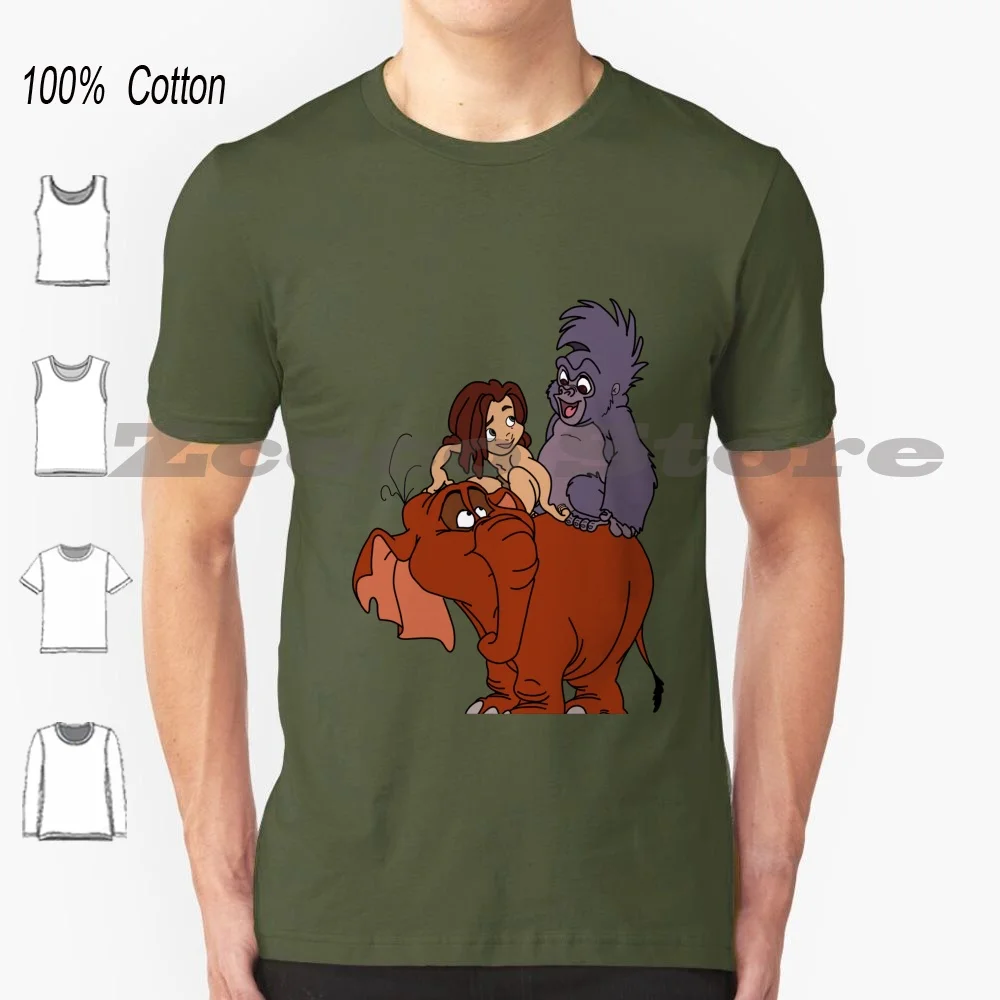 T-Shirt Tarzan 100% Cotone Uomo Donna Modello Personalizzato Tarzan Baby Tarzan