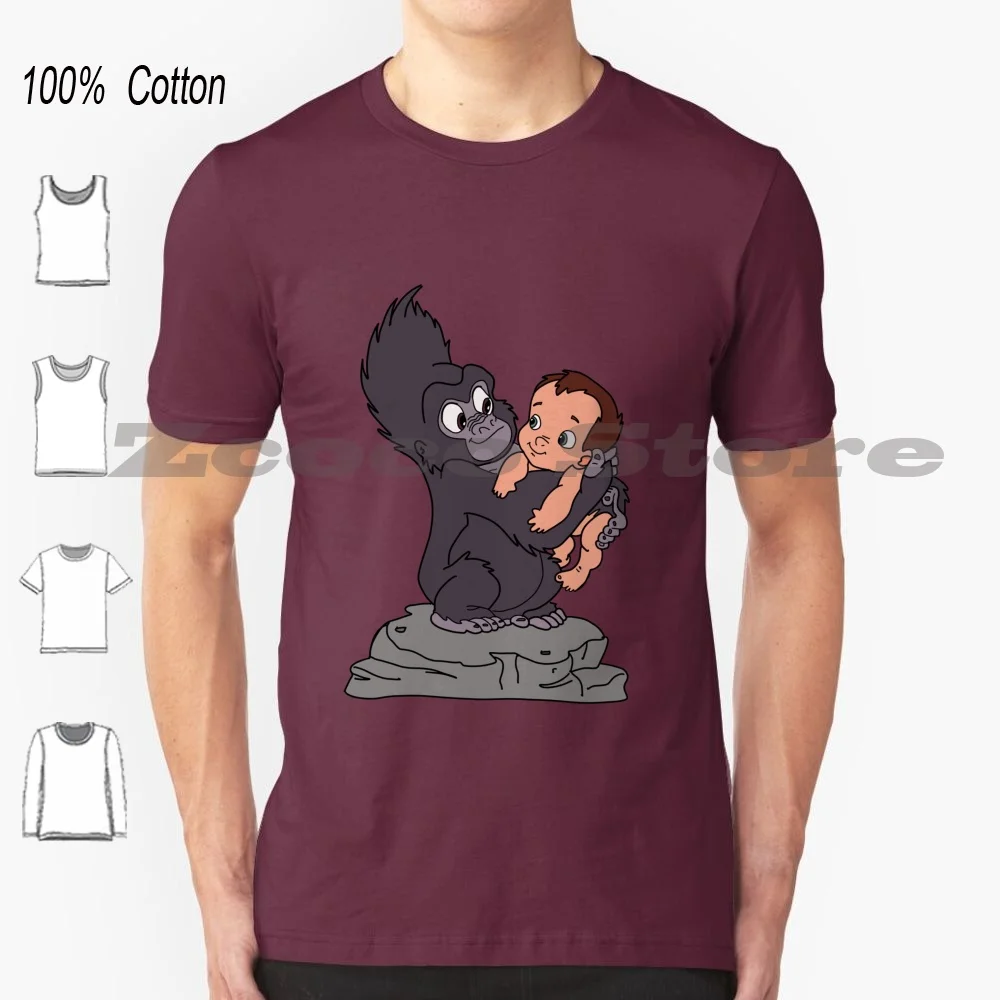 T-Shirt Baby Tarzan 100% Cotone Uomo Donna Modello Personalizzato Tarzan Baby Tarzan