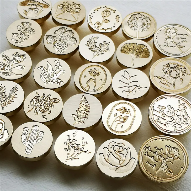 Busta Di Fiori Di Ciliegio Foglie Di Piante Sigillo Di Cera Timbro Retro Antico Sigillo Di Cera Scrapbooking Timbro Invito Decorativo Di Nozze