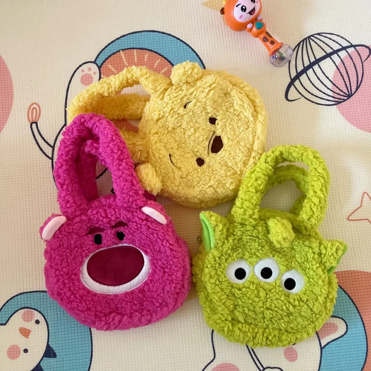 Disney Cute Strawberry Bear Three-Eyed Monster Winnie The Pooh Peluche Bag Fashion Crossbody Bag Claw Machine