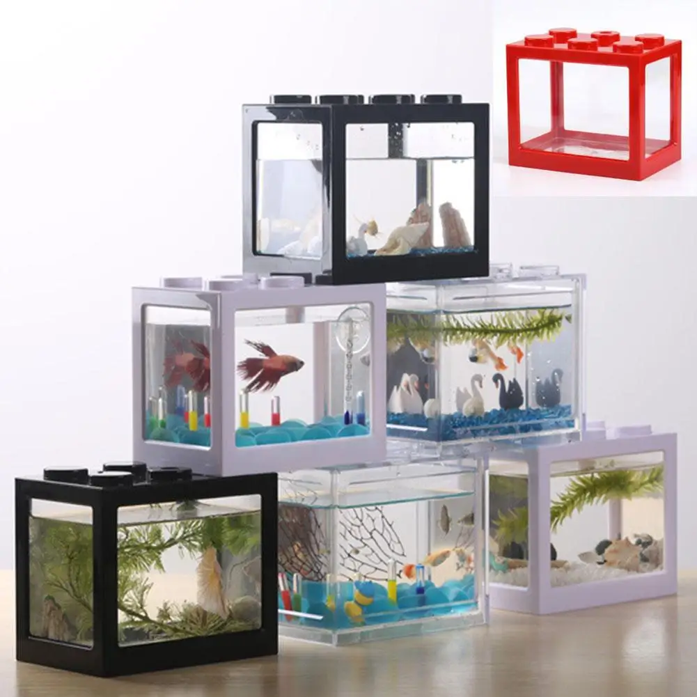 [Stock Pronto] Mini Acquario Superposed Fishbowl Per Rumble Fish Marimo Spider Marimo(No Usb No Light)