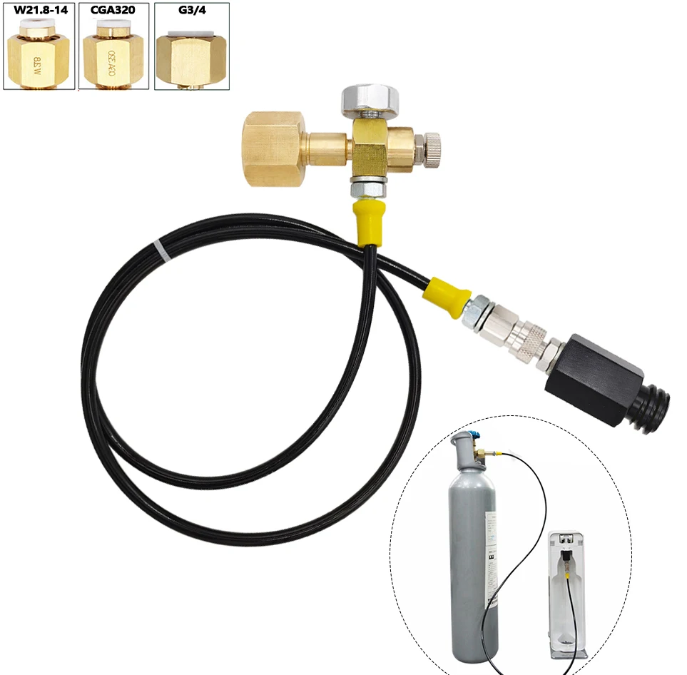 Co2 Soda Club Maker Fizzy Drink Kit Tubo Dell'Acqua Per Sodastream Tr21-4 Macchina A Grande Serbatoio Di Anidride Carbonica Cga320 O W21.8-14