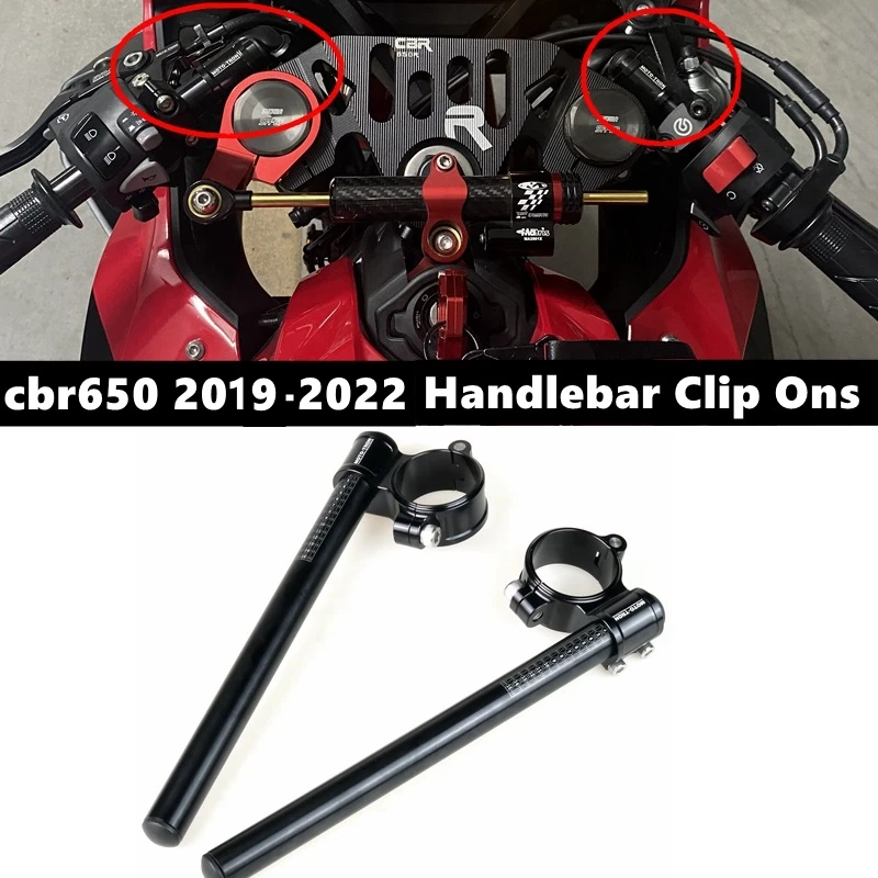 Moto-Tron Moto Cnc Manubrio Clip Ons Forcella Maniglia Barre Clip Ons Per Honda Cbr650R 2019-2020-2021-2022-2023