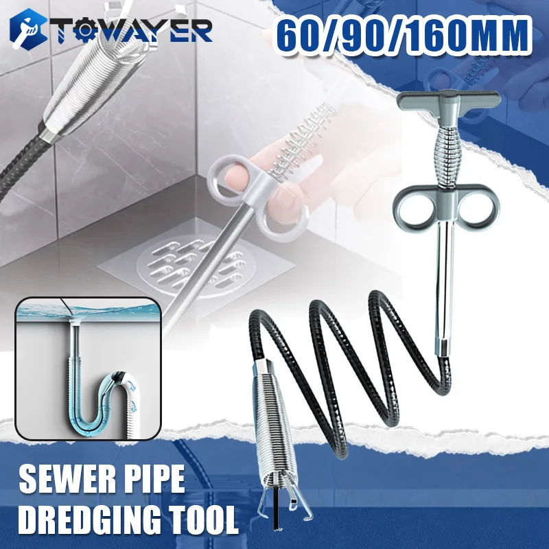 60/90/160Mm Tubo Di Fognatura Unblocker Snake Spring Pipe Strumento Di Dragaggio Per Bagno Cucina Capelli Fogna Lavello Strumenti Di Pulizia Della Con