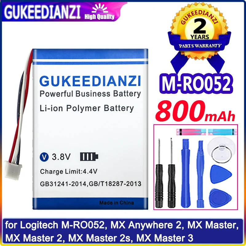 Batteria 800Mah Per Logitech M-Ro052, Mx Anywher2, Mx Master, Mx Master 2 Master2, Mx Master 2S, Mx Master 3 Master3