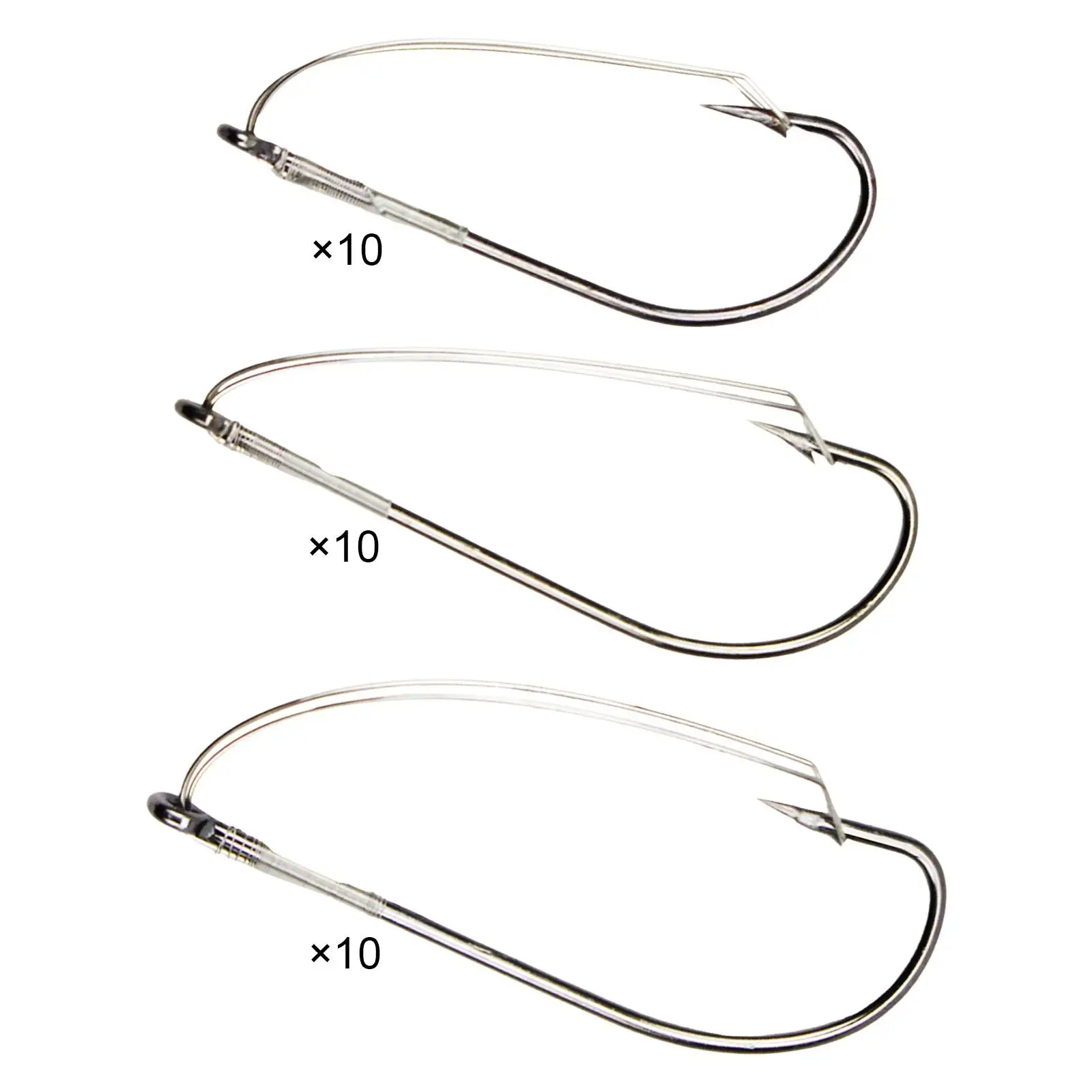 10X Ami Da Pesca Senza Erbacce Per Bass Fishing Sharp Barb Hook Wide Robuste Wacky Worm Hooks Wacky Rig Hooks Weed Guard Hooks
