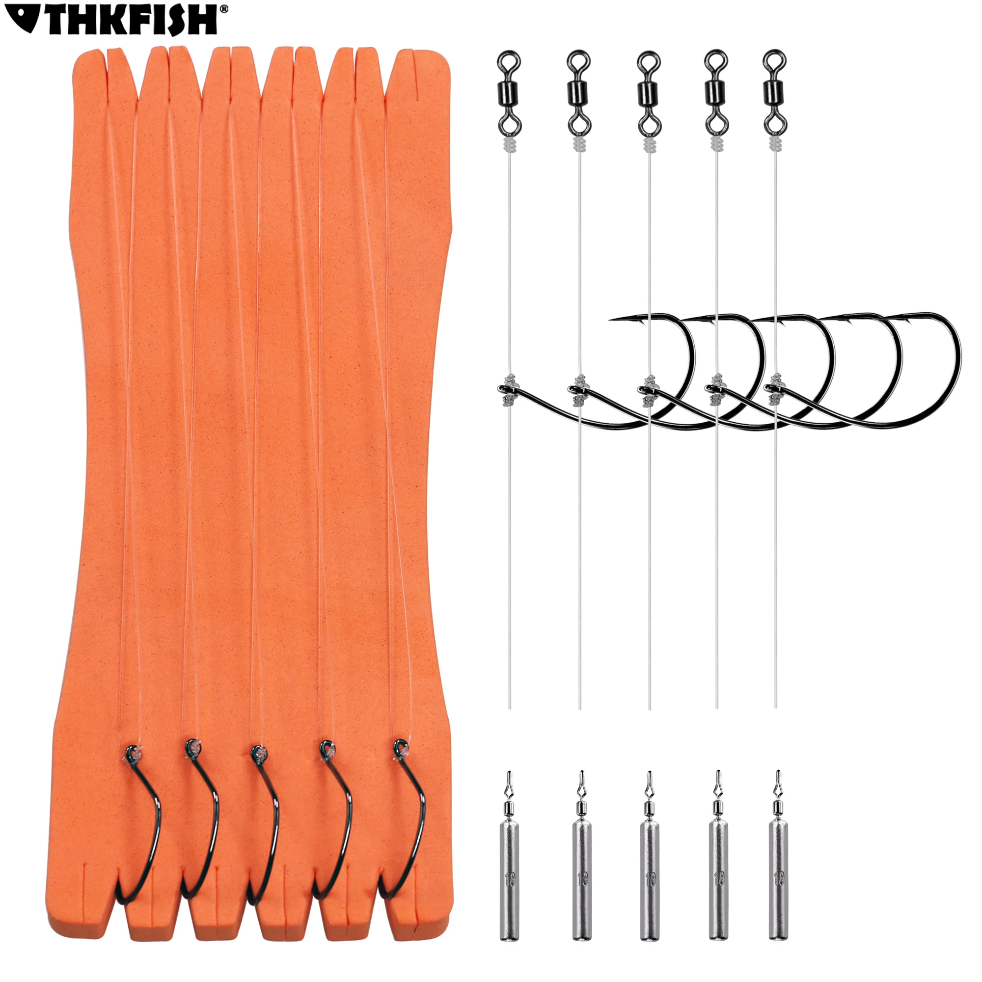 5 Pz/Lotto Texas Rig Set #3 #1 #1/0 #2/0 Drop Shot Hook Carolina Rig Kit Accessori Per La Pesca Dei Bassi