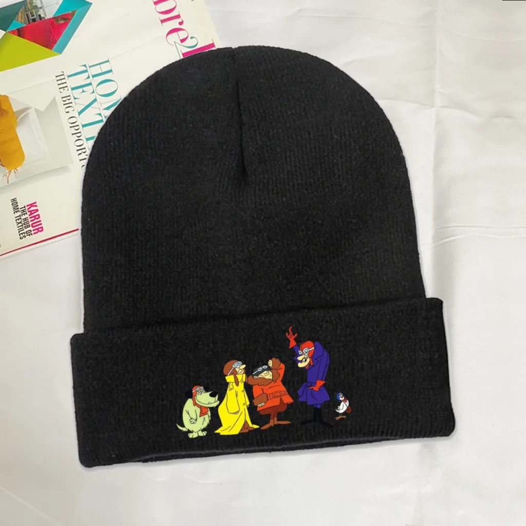 Wacky Races Rock And Gravel Tv Skullies Berretti Berretti Cappelli Invernali Caldi Lavorati A Maglia Fine Berretto Da Sci Unisex