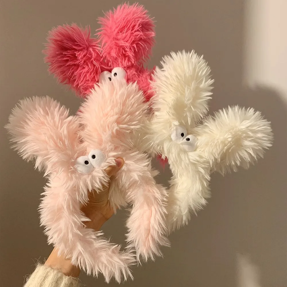 New Funny Face Wash Headband Ladies Apply Facial Mask Peluche Hairband Funny Little Eye Hair Hoop Wacky Headwear Accessori Per Capelli