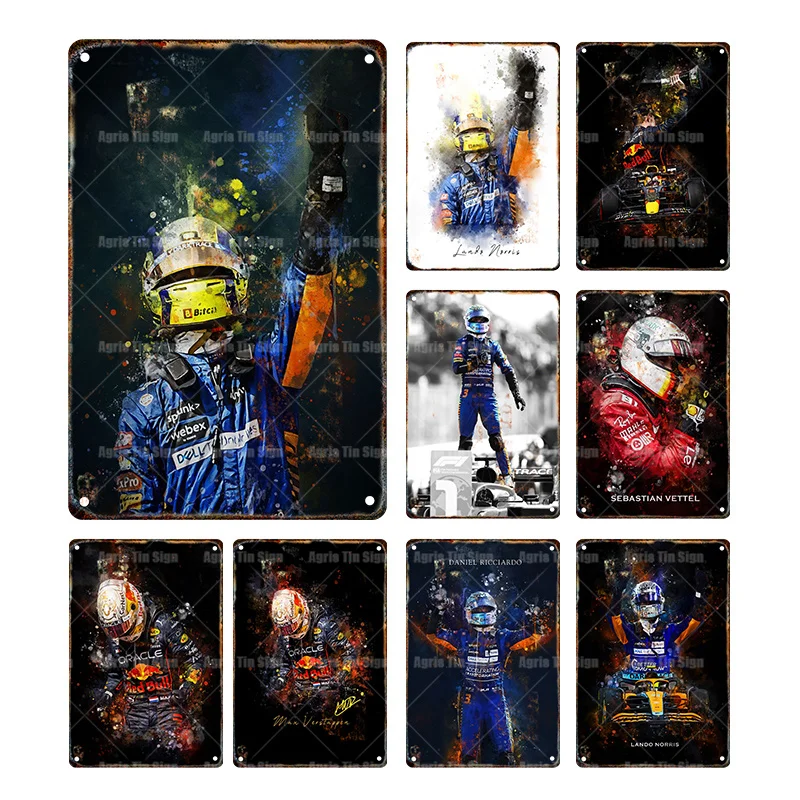 Retro Racing Tin Signs Acquerello Piastra Metallica Garage Wall Bar Home Shop Art Decor Vintage Iron Painting Cuadros