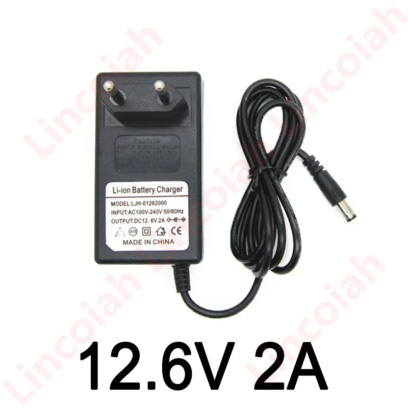 Ac100V-240V Dc 12.6 V 2A Caricabatterie 12 V Volt Adattatore Di Alimentazione 5.5*2.1Mm 12.6 V 2 A Per Batteria Al Litio 18650 Eu Us Uk Au Plug
