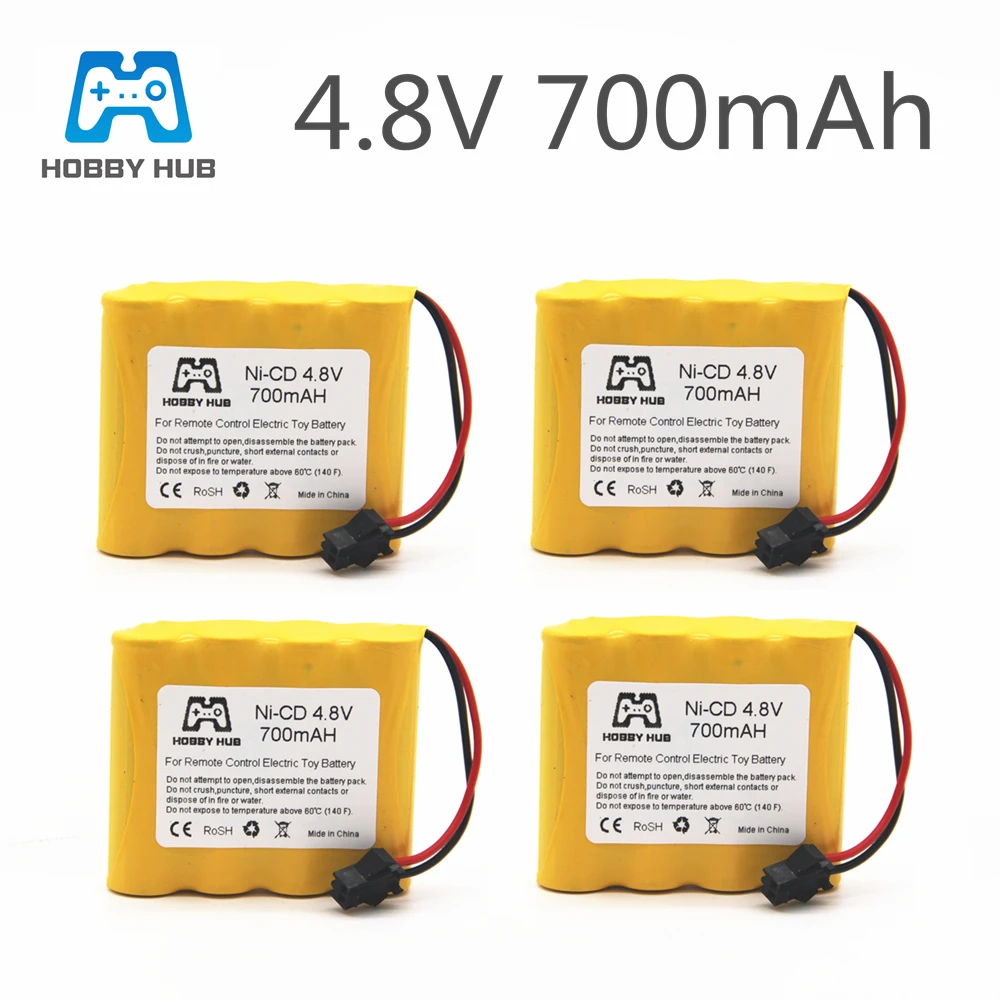 1/2/4/8X Ricaricabile 4.8 V 700 Mah Ni-Cd Batteria Aa Per Il Telecomando Giocattoli Di Controllo Auto Elettrica Sm-2P Spina Nicd 4.8 V Volt Bateria