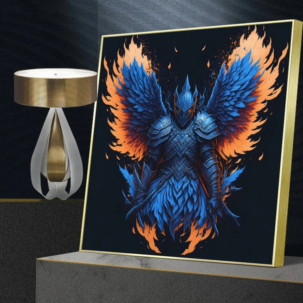 Abstract Angel Wings Japanese Armor Samurai Art Poster Pittura Wall Canvas Print Boy Room Living Room Home Decor Picture Gifts