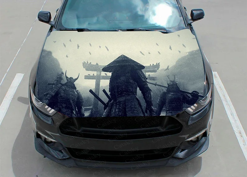 Samurai Graphics Armor Car Decal Graphics Vinyl Decal Cover Pattern Packaging Decal Custom Diy Design Hood Engine Stickers
