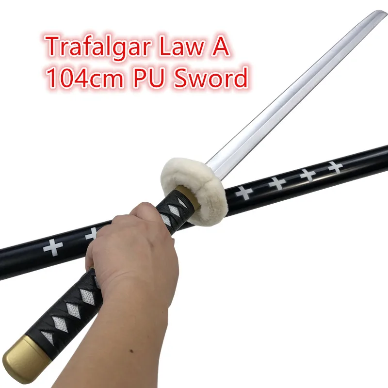 1:1 Cosplay Sword Roronoa Zoro Sword Gioco Di Ruolo Trafalgar Law Black Sword Samurai Arma Knife Safety Pu Toy Gift