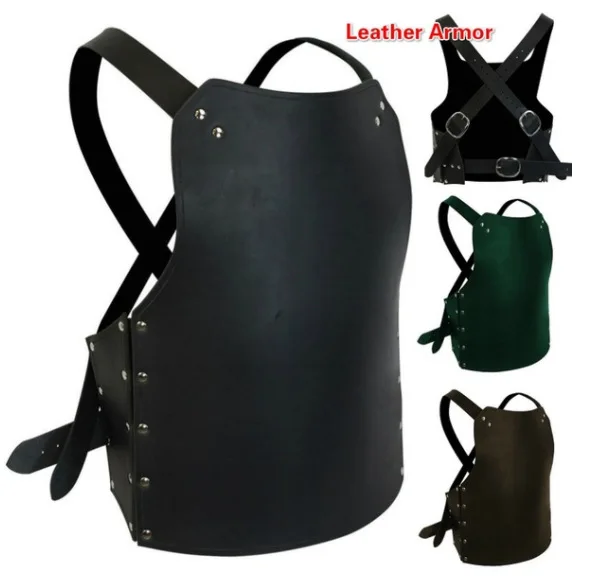 Medievale Vintage Steampunk Armor Vest Rivet Leather Body Guard Per Uomo Donna Viking Warrior Knight Samurai Costume Cosplay Larp