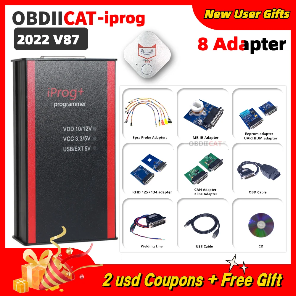 Nuovo Programmatore Di Chiavi Ecu Completo Iprog 2021 V87 Iprog + Immo Correzione Del Chilometraggio Air-Bag Reset Iprog Pk Digiprog 3 Carprog