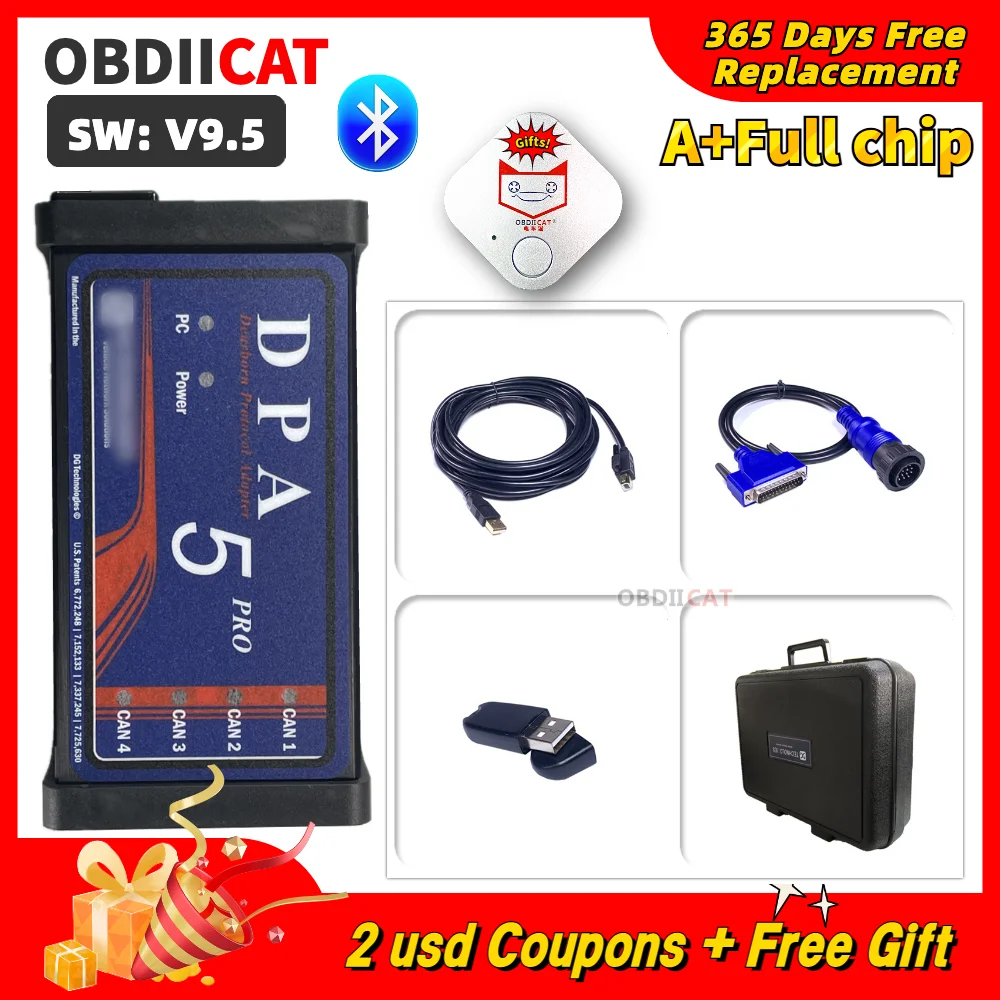 V9.5 Dpa5 Pro Connettore Bluetooth Strumento Scanner Professionale Strumento Cavo Diagnostico Wabco Supporto Software Wabco