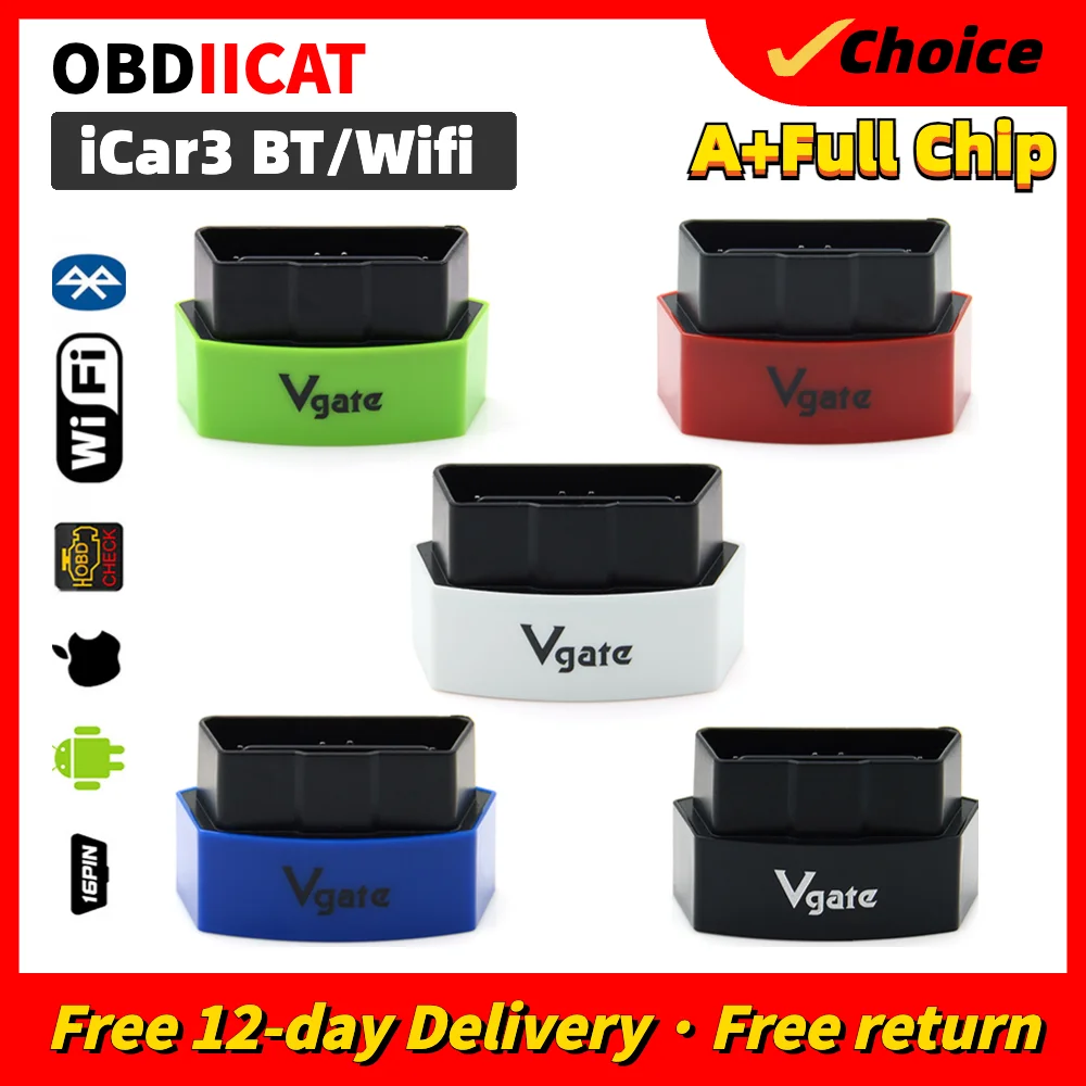Vendita Calda Elm327 Vgate Bluetooth/Wifi Icar3 Obdii Elm327 Icar 3 Bluetooth Obd2 Obdii Interfaccia Diagnostica Per Andriod/Wifi
