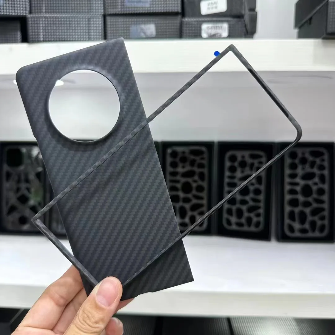 For Tecno Phantom V Fold Case Real Carbon Fiber Ultra-Thin Slim Aramid Fiber Hard Shockproof Cover For Tecnophantom V Fold Case