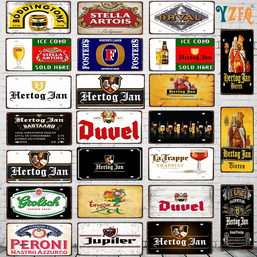 1948 Yzfq 】Birra Belga Targa In Metallo Duvel Corona Jupiler Zot Targa Per Wall Home Restaurant Craft Decor 30X15Cm Dc-1636A