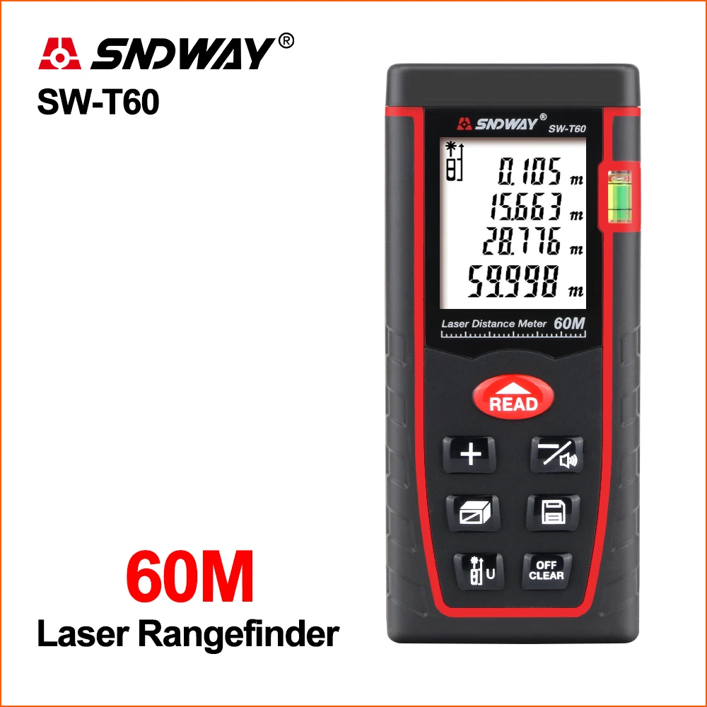 Sndway Telemetro Laser Distance Meter Range Finder Mini Digital Meater Nastro Mesurment Strumento Dispositivo Di Sw-T60 Laser Tester Di Distanza