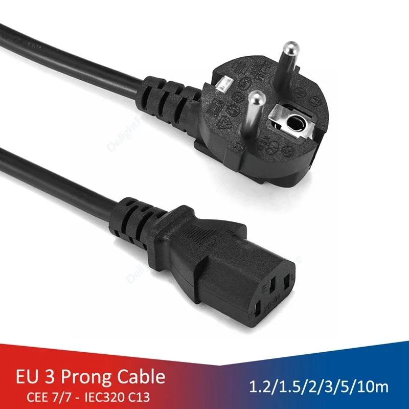 Cavo Di Alimentazione Per Pc 1.2/1.5/5/10M Eu Schuko Iec C13 Cavo Di Alimentazione Per Samsung Dell Pc Monitor Per Computer Stampante Progetto Adattat