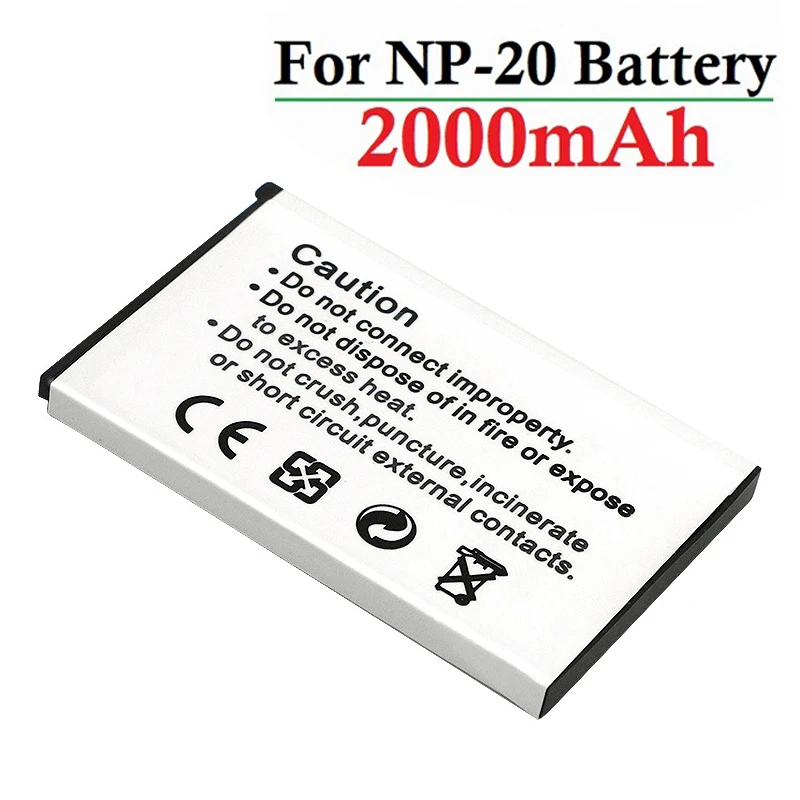 2000Mah Np-20 Batterie Np20 Per Casio Ex-Z7 Z8 Z11 Z60 Z65 Z70 Z75 Z77 M1 M2 M20 S1 S2 S3 S20 S100 S500 S600 S770 S880 Battey