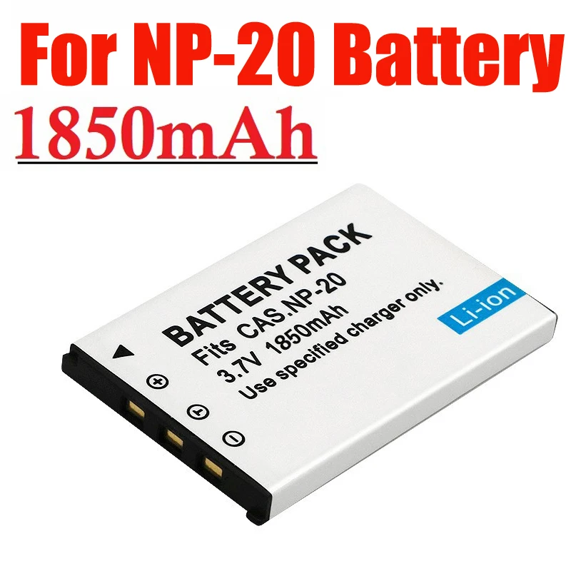 1850Mah Np20 Np-20 Batteria Della Fotocamera Per Casio Ex-Z7 Z8 Z11 Z60 Z65 Z70 Z75 Z77 M1 M2 M20 S1 S2 S3 S20 S100 S500 S600 S770 S880