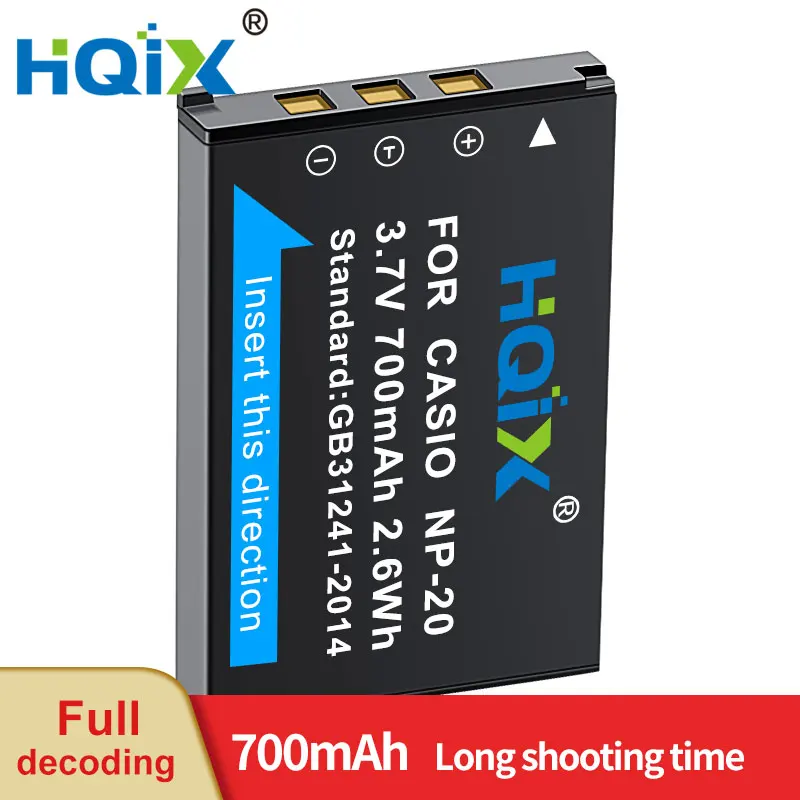 Hqix Per Casio Ex-M1 M2 M20 S1 S2 S3 S100We Z3 Z4 Z5 Z6 Z7 Z11 Z60 Z60 Z65 Z70 Z75 Z77 Z75Be Z75Pk Macchina Fotografica Np-20 Caricatore Di Batteria